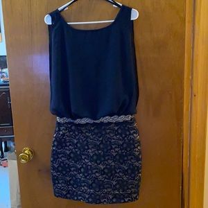 Navy dress. With lace bottom. Size 9